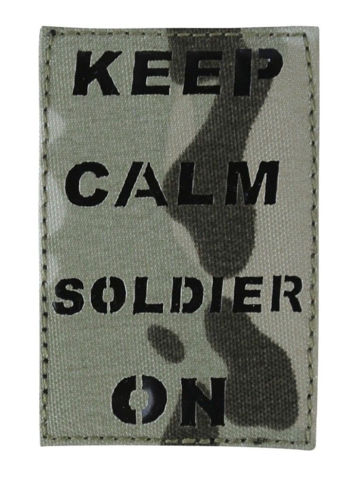 KT Laser Cut Keep Calm Patch Military Subdued Tactical Hook & Loop BTP Camo