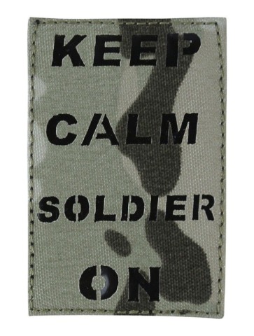KT Laser Cut Keep Calm Patch Military Subdued Tactical Hook & Loop BTP Camo