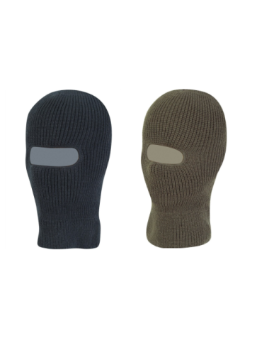 Knitted Balaclava Open Face Thermal Acrylic Cold Weather Warm Olive Green Black