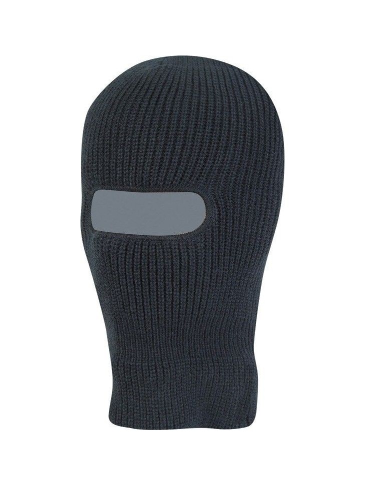 Knitted Balaclava Open Face Thermal Acrylic Cold Weather Warm Olive Green Black