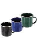 Highlander Deluxe Enamel Mug Cup Camping Vintage Style Black Green Blue