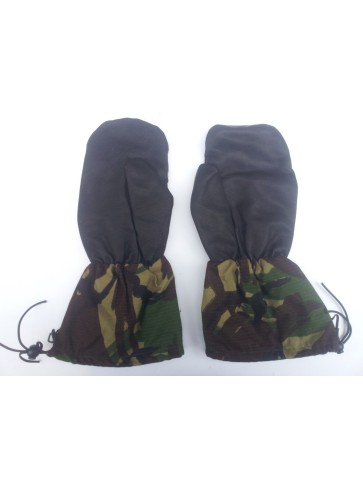 Genuine British Army Arctic Mittens Inner Mittens Leather Palm Camouflage