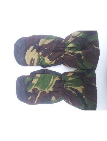 Genuine British Army Arctic Mittens Inner Mittens Leather Palm Camouflage