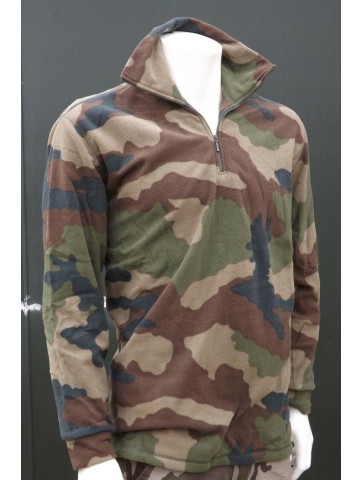 New Genuine Surplus French Army Camouflage Fleece Pullover Jumper Top Camo