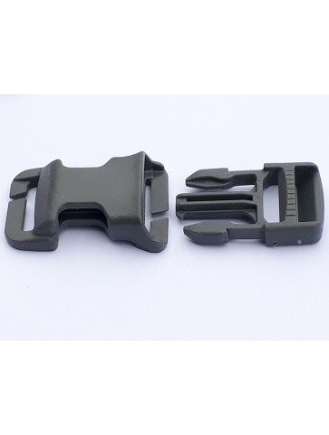 Quick Attach Surface Mount Buckle Side Release Clip 25mm (Fits 25mm Strap) Grey