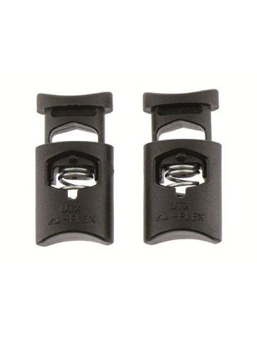 Highlander Eurocord Lock Euro Cord  Black Plastic Pair No Sew Rucksack Toggle