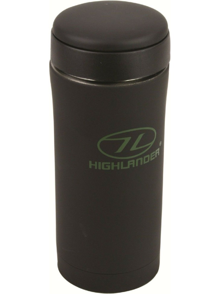 Highlander Sealed Thermal Mug Mini Flask Ammo Flask Black Silver Camo Green330ml