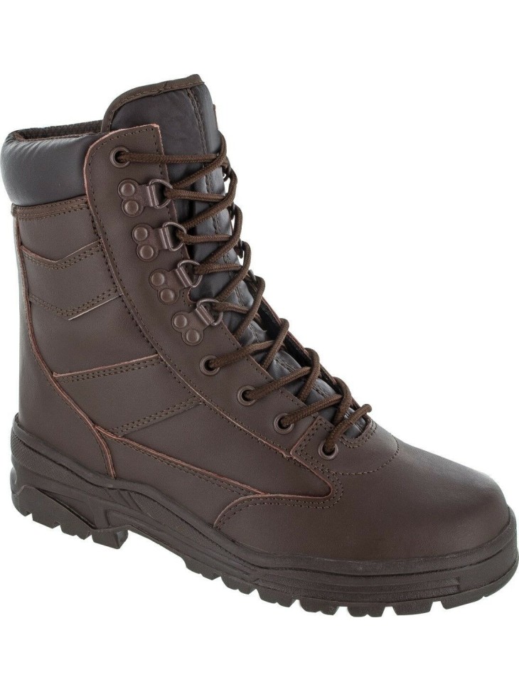 Highlander Delta Boot Adult & Youth Mens Brown Leather Tough Work Forces Cadets