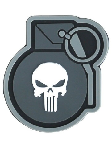 KT Punisher Grenade PVC Rubber Morale Patch tactical hook 3D Army Airsoft