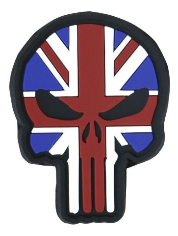 KT Punisher Union Jack PVC Rubber Morale Patch tactical hook 3D Army Airsoft