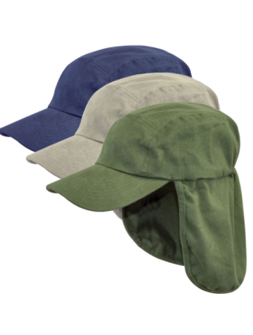 Legionnaires Hat Sun Hat Kepi Neck Flap Cotton Peaked Navy Green XL 60-63cm