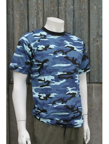 Highlander Blue Urban Cotton T-Shirt Camouflage Midnight Camo