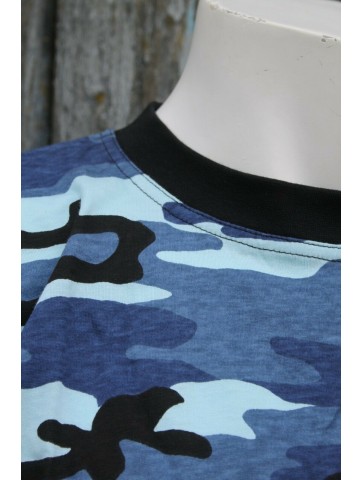 Highlander Blue Urban Cotton T-Shirt Camouflage Midnight Camo
