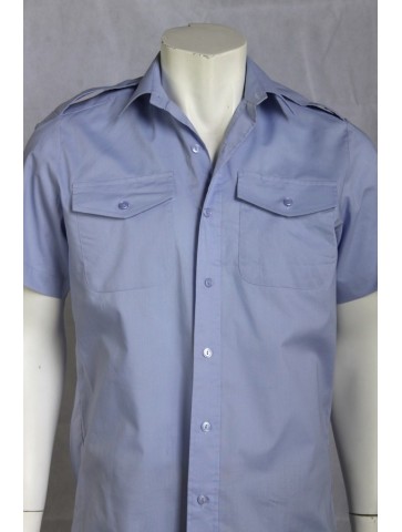 Genuine Surplus British RAF Short Sleeve Dress Shirt Military Pale Blue