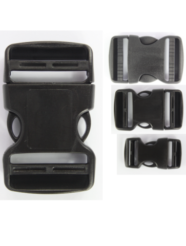 Double Side Release Buckles Black Plastic Clips Rucksacks Replacement All Sizes