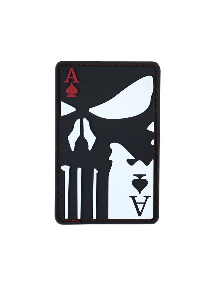 KT Ace of Spades PVC Rubber Morale Patch tactical hook Army Airsoft 3D