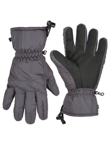 Highlander Ski Gloves Winter Thermal Non Slip Palm Black Mens Womens