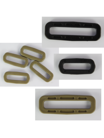 Square Ring Slider Buckles Black Tan Plastic Loops Rucksacks Replacement  Sizes
