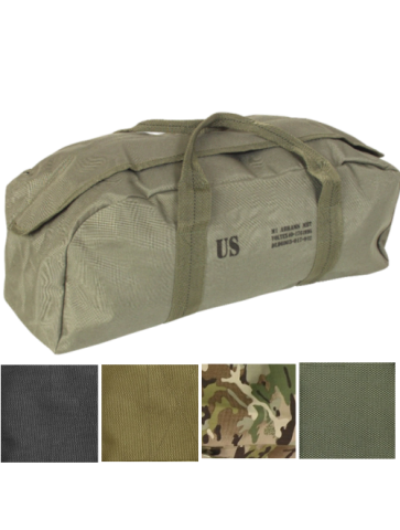 Mil-com M1 Abrams Tool Bag Vintage Style Printed Holdall Black Green V-Cam Tan
