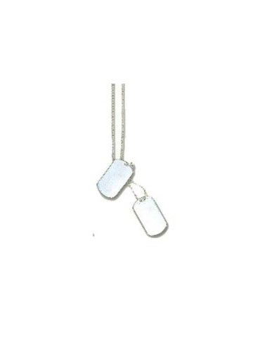 Silver Dog Tags Toy Play Dog-Tags Plain (not engraved)