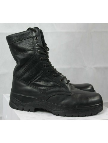 Highlander Classic Black Leather Combat Boot Hi Leg Goth Punk Military Forces