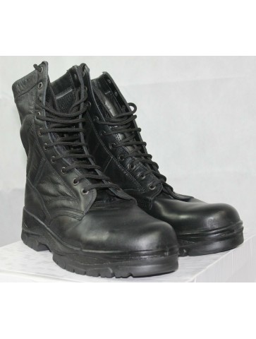 Highlander Classic Black Leather Combat Boot Hi Leg Goth Punk Military Forces