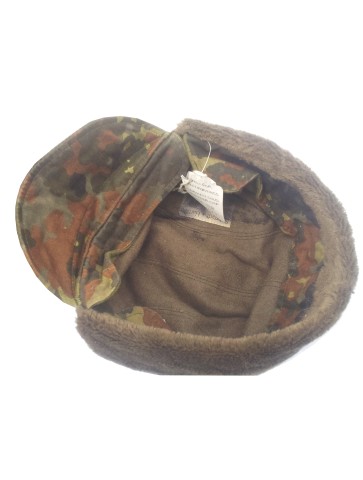 Genuine Surplus German Ex Army Winter Hat Wool Lined Flektarn Peak Cap