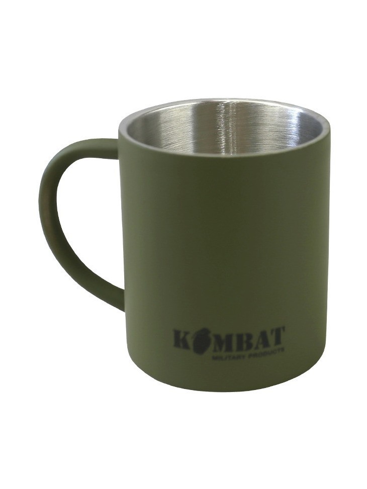 Ex Display Kombat 330ml Thermal Cup Metal Stainless Steel Mug Olive Green