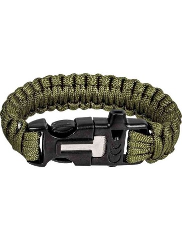 Paracord Bracelet Wristband With Flint & Steel Fire Striker / Starter Survival
