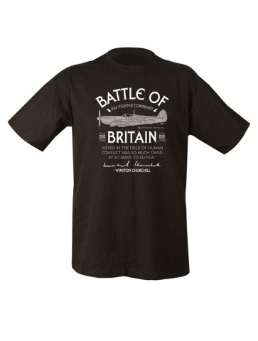 80th Battle of Britain Celebration Anniversary T-shirt Black End of World War II