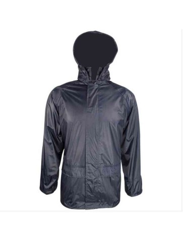 Stormguard Waterproof Coat Jacket PVC Packaway Mens Womens Black