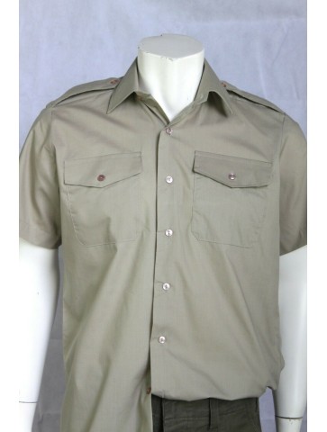 NEW Genuine Surplus British Army Stone Long/Sh Sleeve Polycotton Shirt All Size