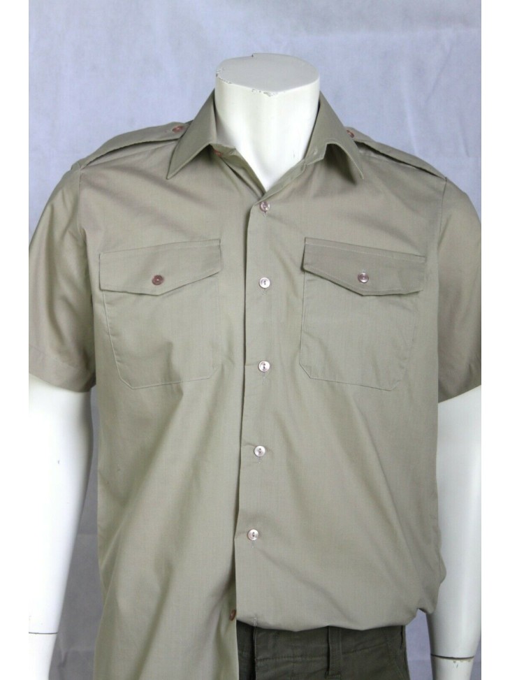 Genuine Surplus British Army Stone Long/Sh Sleeve Polycotton Shirt All Size