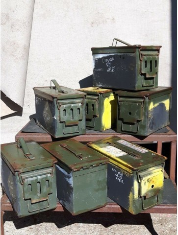 Genuine Army 50Cal Ammo Box Metal Box Strong Storage Ammunition Container