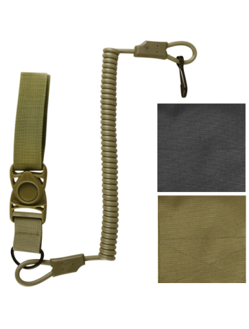 Kombat Tactical Pistol / Key Lanyard Belt Clip Stretchy Coiled
