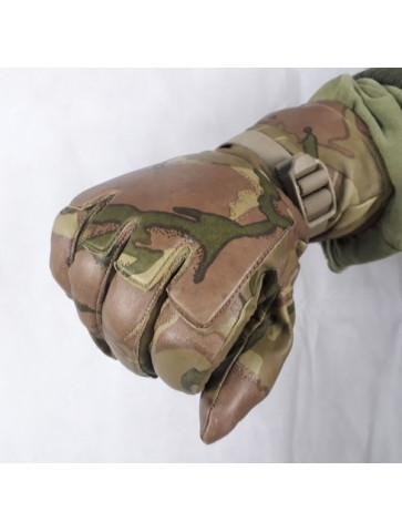 Genuine British Army MTP Camouflage Leather Gloves Lightweight