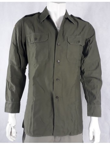 Genuine Surplus Vintage German Army Moleskin Shirt Issued Olive Military Cotton