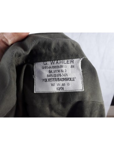 Genuine Surplus Vintage German Army Moleskin Shirt Issued Olive Military Cotton
