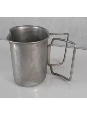 Genuine Surplus Dutch Army Stainless Steel Cup Mug Folding Handles Extra Strong