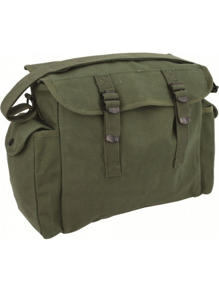 Highlander Heavy Duty Haversack Side Bag Messenger Bag Canvas Satchel Olive