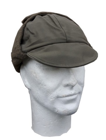 Genuine Surplus German Ex Army Winter Hat Wool Lined Peak Cap Olive/Grey