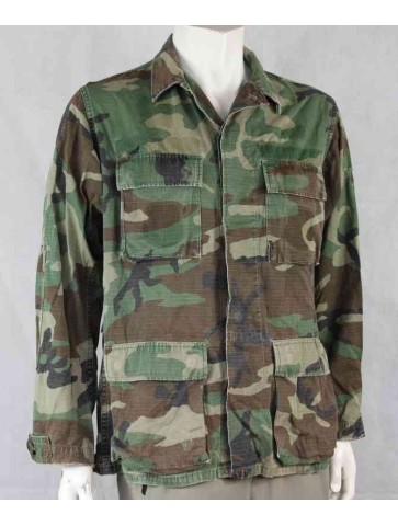 Genuine Surplus Vintage US Army Woodland Camouflage BDU Jacket Small Long 222