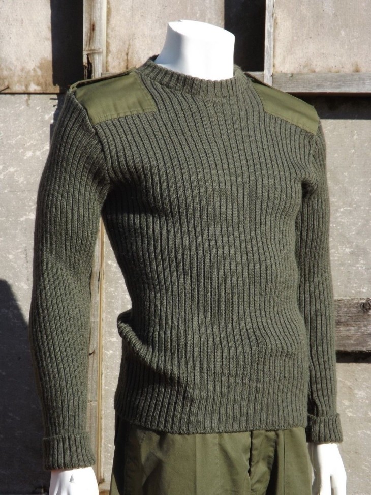Genuine British Army Wool Jumper Crew Neck Olive Green Surplus Woolly Pully