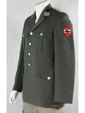 Genuine Austrian Army Uniform Jacket Badged Formal Military Grey/Olive 34" (251)