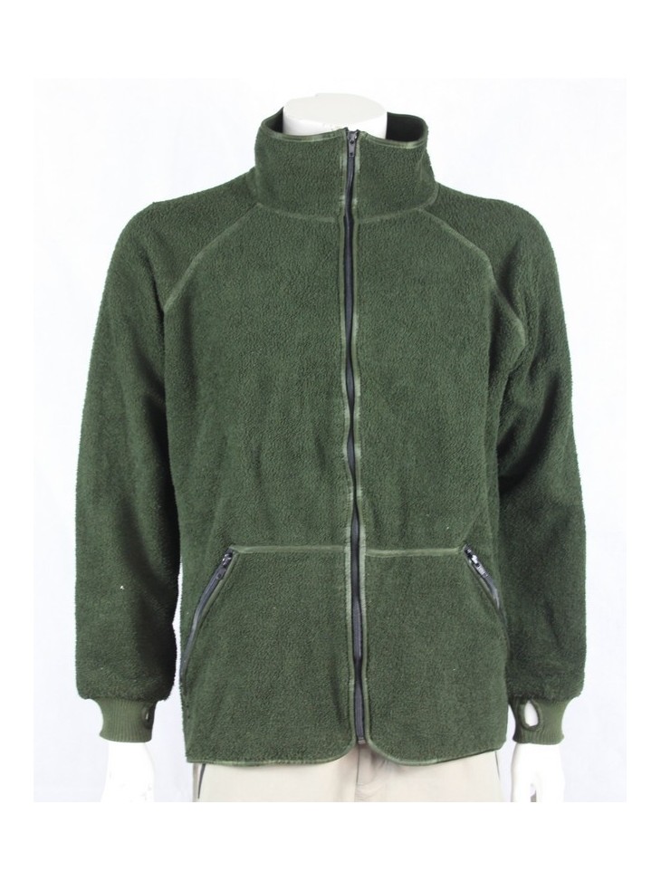 Genuine Surplus Dutch Olive Midlayer Fleece Jacket Full Zip, Pockets Army green