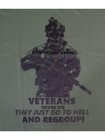 Veterans Never Die Exclusive Printed T-Shirt Army Military Airsoft Tactical