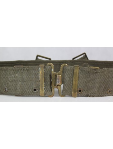 Genuine Surplus Vintage Dutch Army Pistol Belt 60mm Wide Army Military Buckle