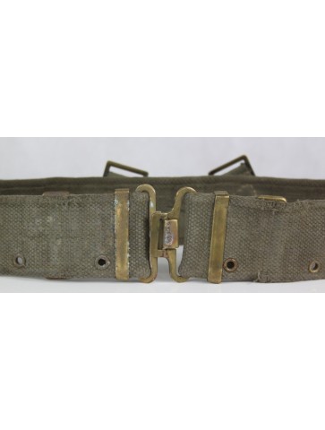 Genuine Surplus Vintage Dutch Army Pistol Belt 60mm Wide Army Military Buckle