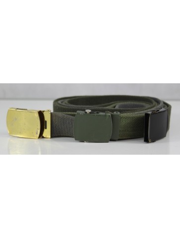 Genuine Surplus Dutch Army Belt 30mm Wide Army Military Metal Buckle Black green