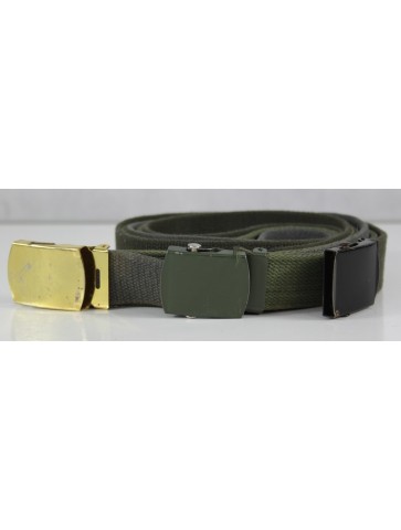 Genuine Surplus Dutch Army Belt 30mm Wide Army Military Metal Buckle Black green